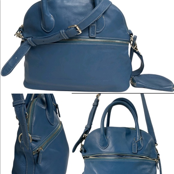 Handbags - BLUE Genuine Leather Large Travel Tote shoulder St